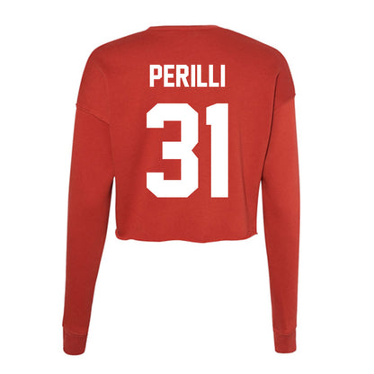 Rutgers - NCAA Baseball : Quinten Perilli - Women's Cropped Crew Fleece-1