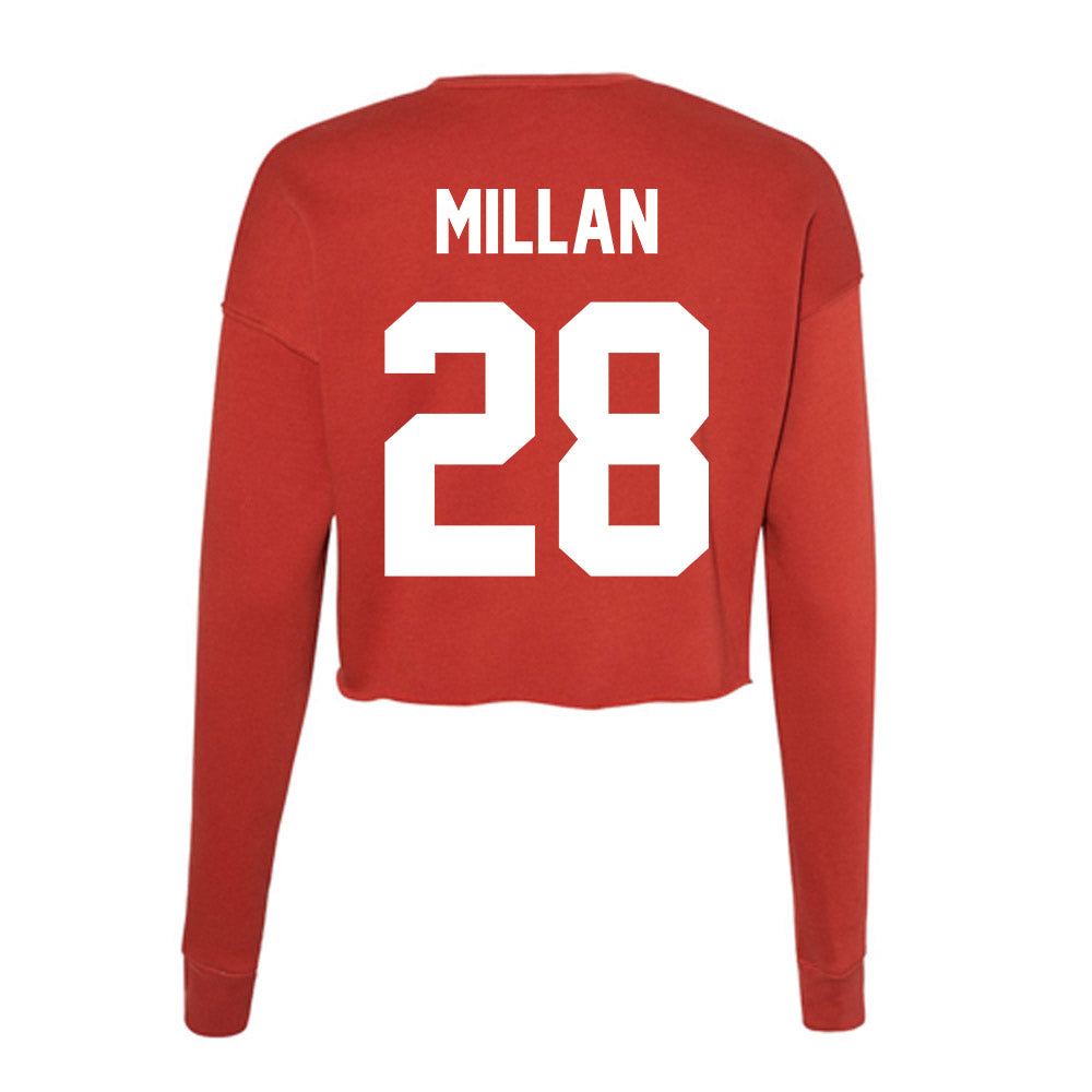 Rutgers - NCAA Softball : Rachel Millan - Women's Cropped Crew Fleece-1
