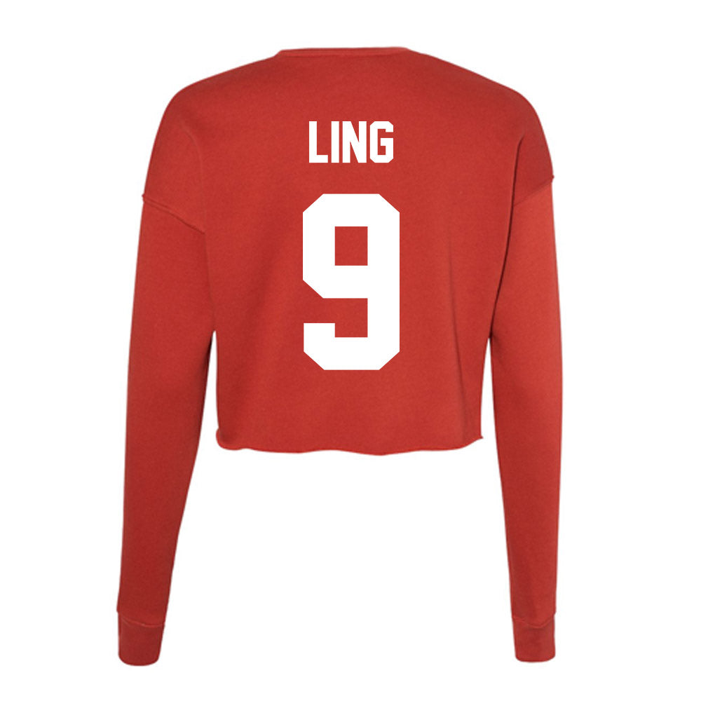 Rutgers - NCAA Women's Lacrosse : Caroline Ling - Women's Cropped Crew Fleece-1