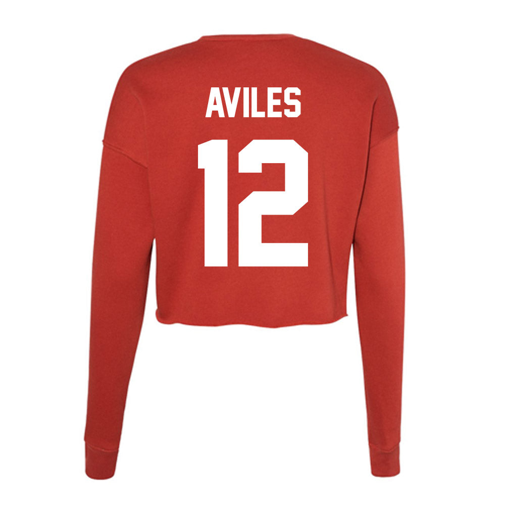 Rutgers - NCAA Men's Soccer : Lenny Aviles - Women's Cropped Crew Fleece-1