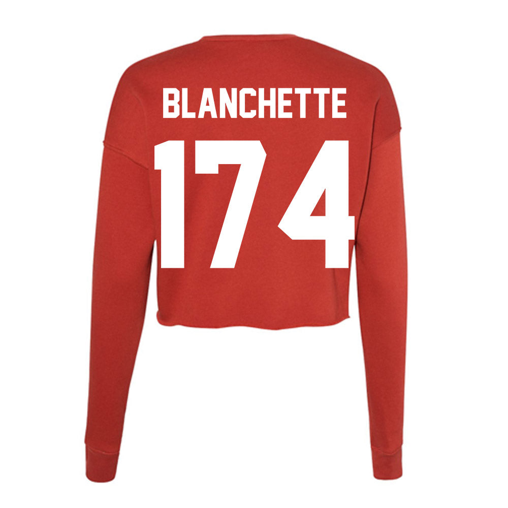 Rutgers - NCAA Wrestling : Nate Blanchette - Women's Cropped Crew Fleece-1