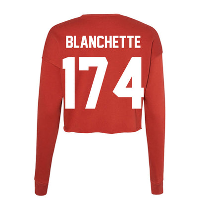 Rutgers - NCAA Wrestling : Nate Blanchette - Women's Cropped Crew Fleece-1