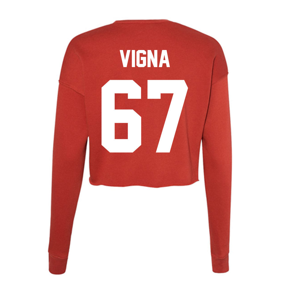 Rutgers - NCAA Football : Christopher Vigna - Women's Cropped Crew Fleece-1