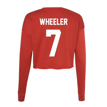 Rutgers - NCAA Women's Basketball : Precious Gem Wheeler - Women's Cropped Crew Fleece-1