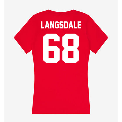 Rutgers - NCAA Football : Ryder Langsdale - Women's V-Neck T-Shirt-1