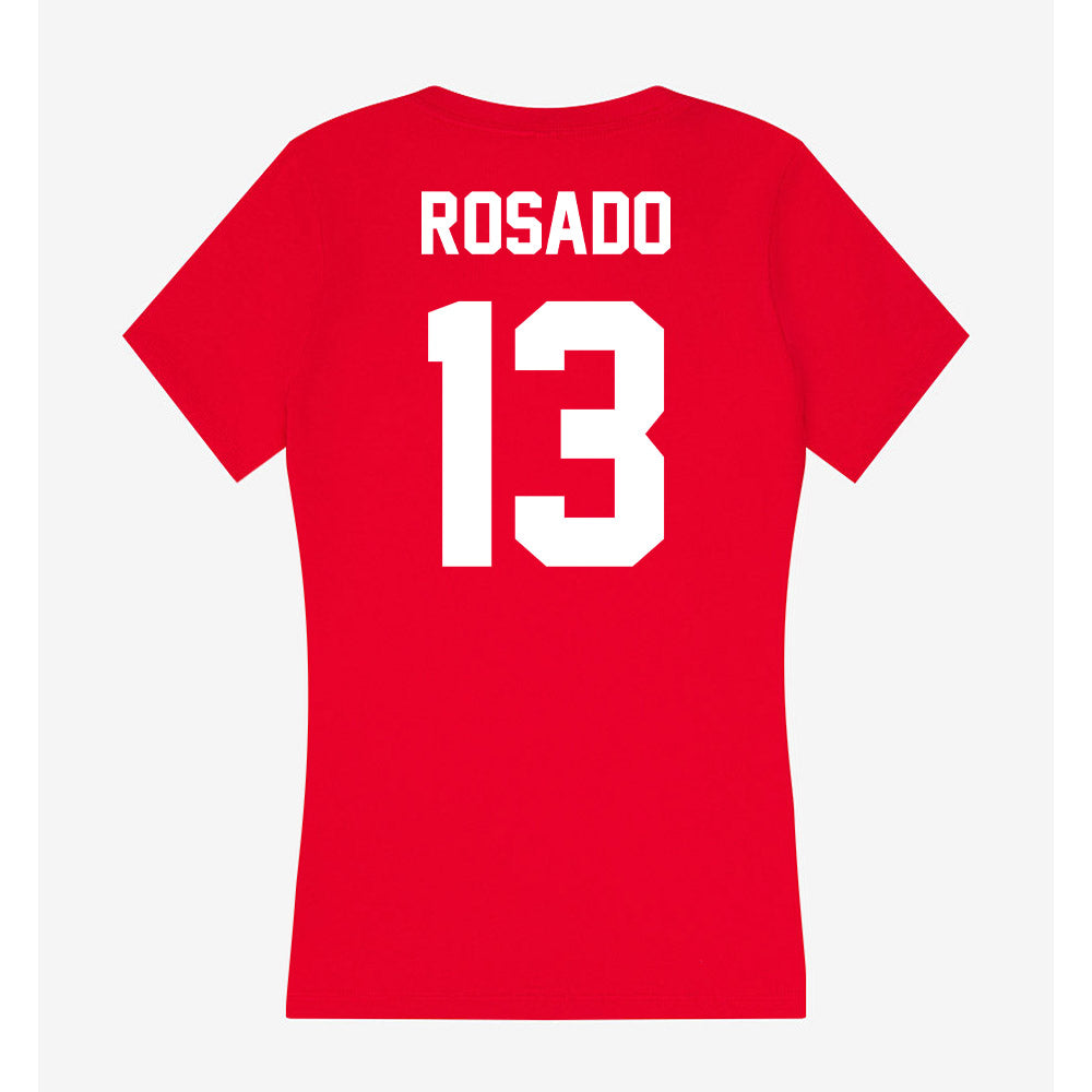 Rutgers - NCAA Baseball : Julius Rosado - Women's V-Neck T-Shirt-1