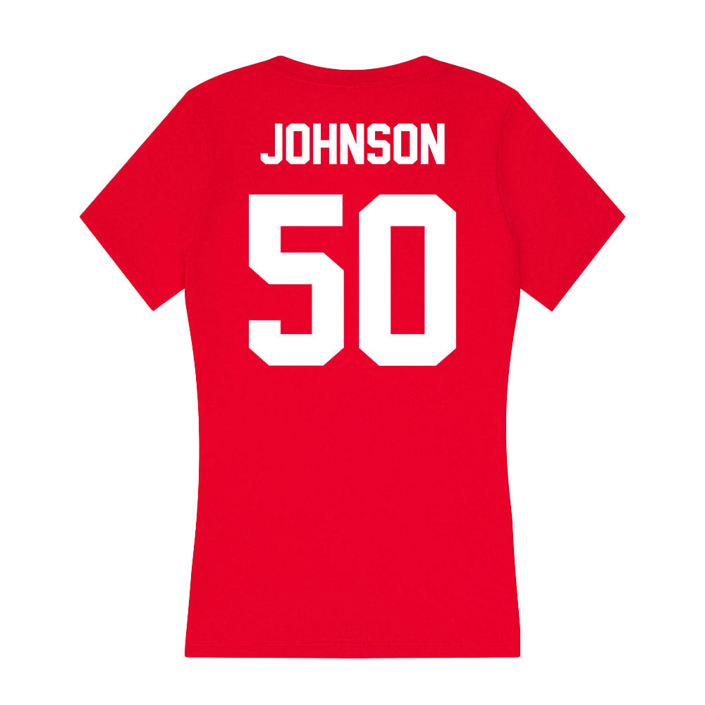 Rutgers - NCAA Softball : Dezaria Johnson - Women's V-Neck T-Shirt-1