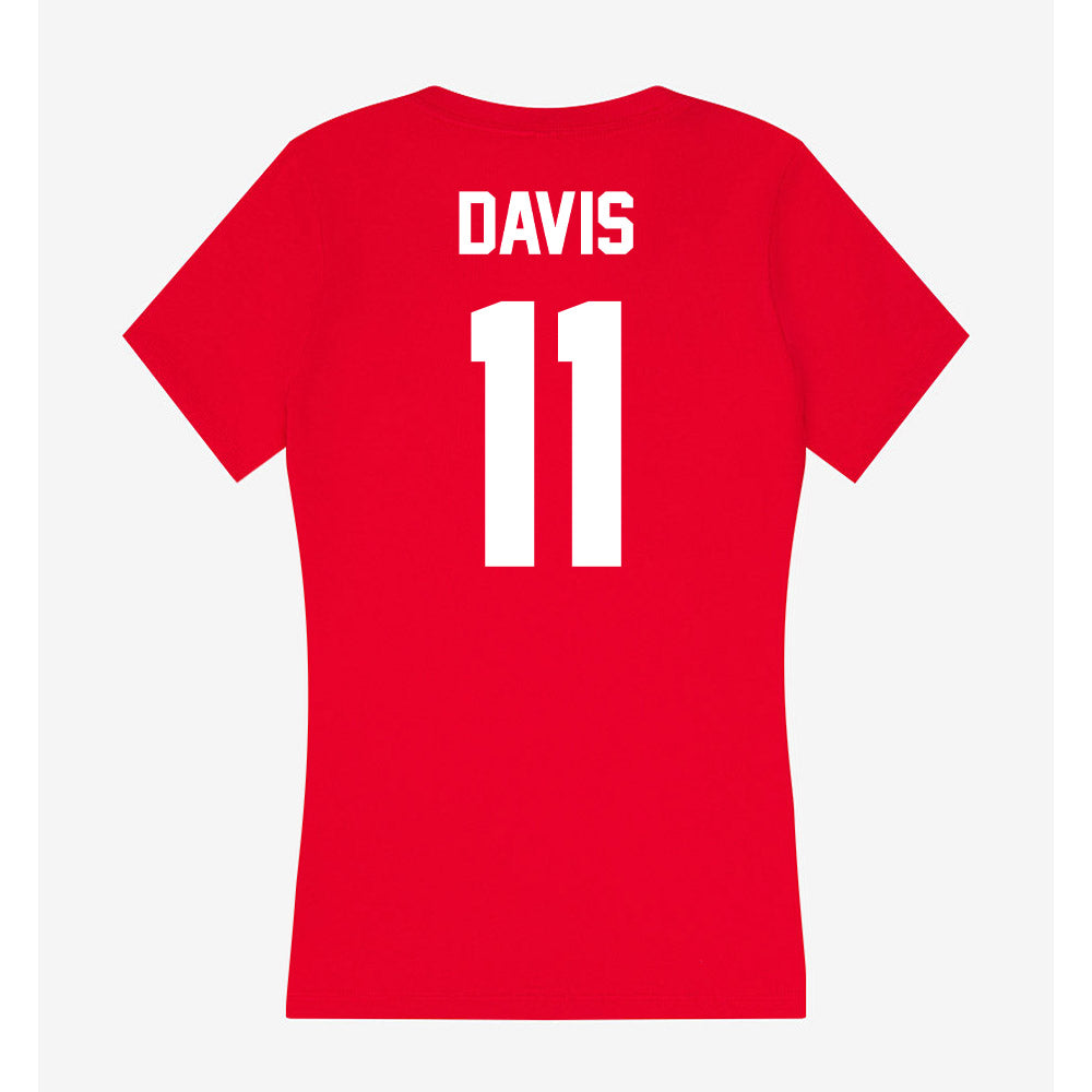 Rutgers - NCAA Football : Malachi Davis - Women's V-Neck T-Shirt-1