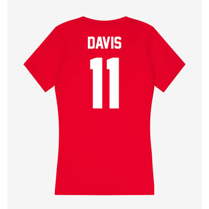 Rutgers - NCAA Football : Malachi Davis - Women's V-Neck T-Shirt-1