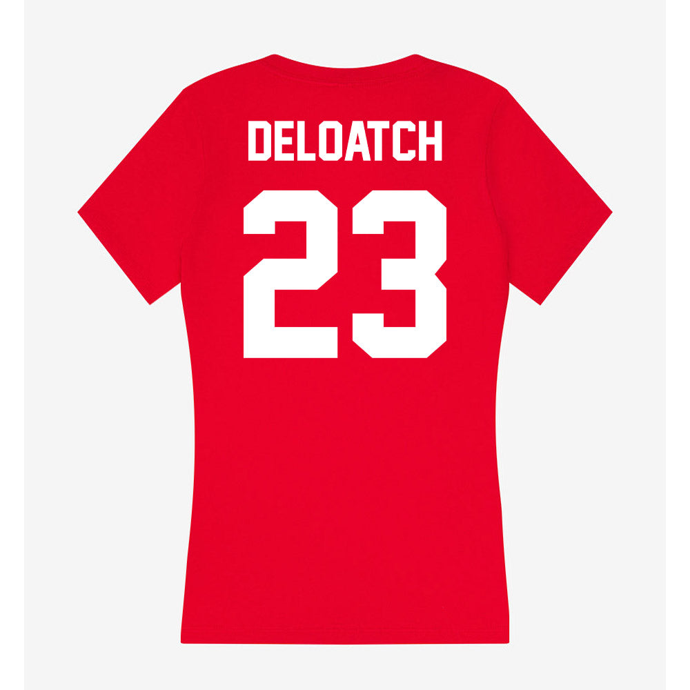 Rutgers - NCAA Football : Isaiah Deloatch - Women's V-Neck T-Shirt-1