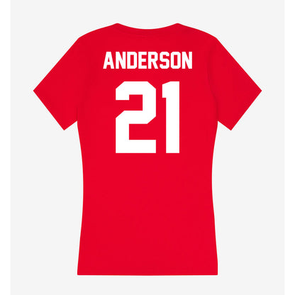 Rutgers - NCAA Football : Devonte Anderson - Women's V-Neck T-Shirt-1