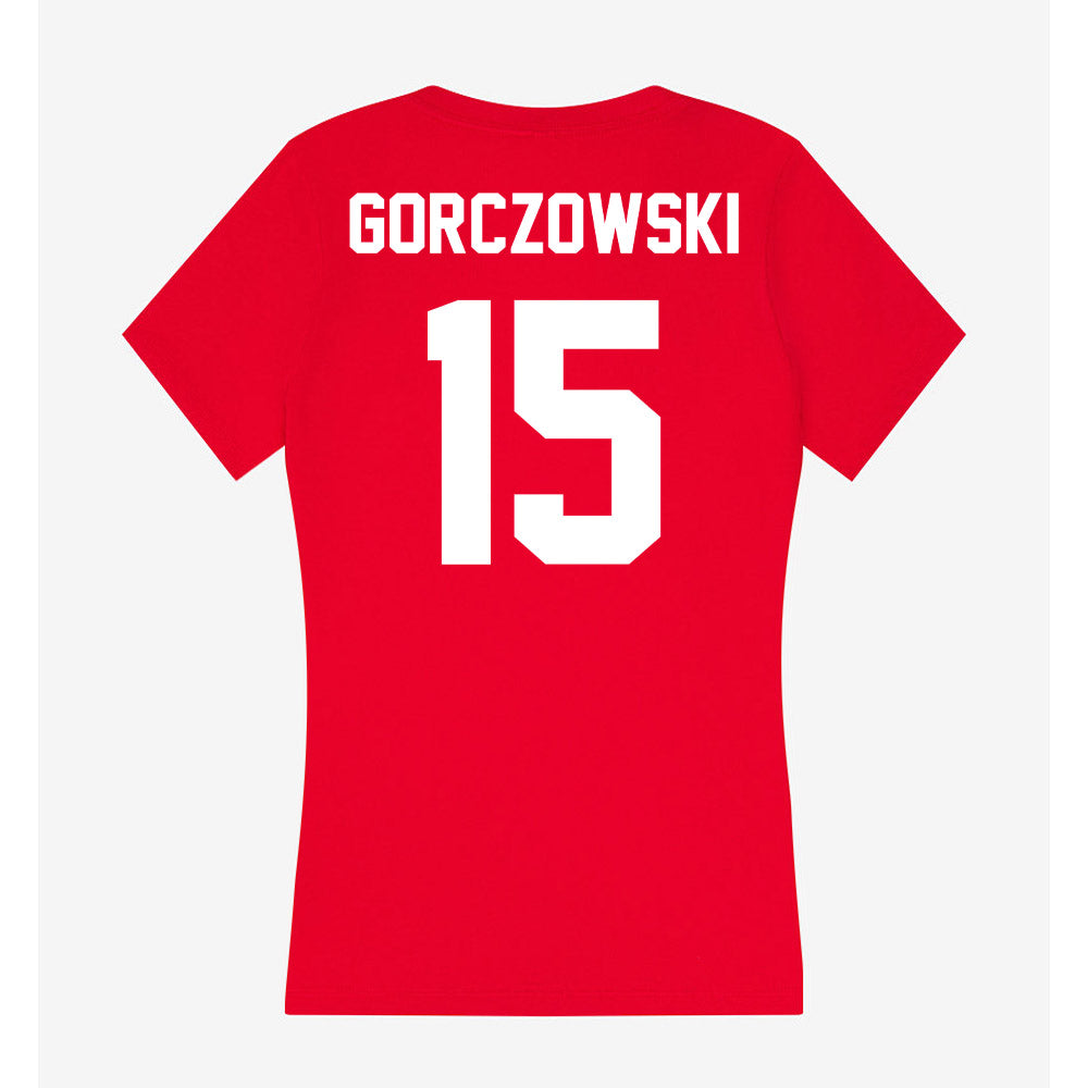 Rutgers - NCAA Men's Soccer : Simon Gorczowski - Women's V-Neck T-Shirt-1