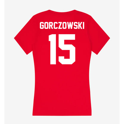 Rutgers - NCAA Men's Soccer : Simon Gorczowski - Women's V-Neck T-Shirt-1