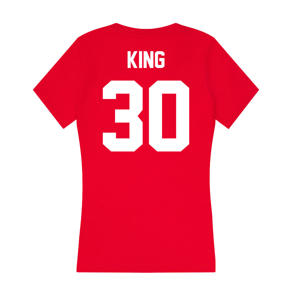 Rutgers - NCAA Football : Elijah King - Women's V-Neck T-Shirt-1