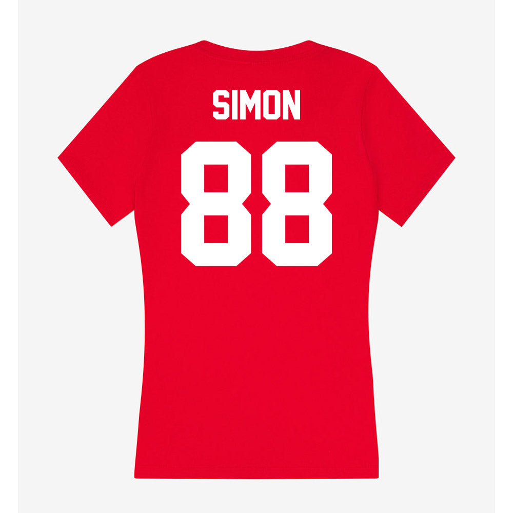Rutgers - NCAA Football : Jyon Simon - Women's V-Neck T-Shirt-1
