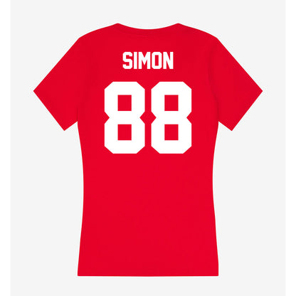 Rutgers - NCAA Football : Jyon Simon - Women's V-Neck T-Shirt-1