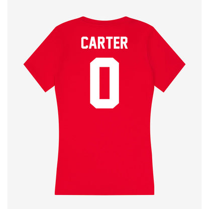 Rutgers - NCAA Football : Dyzier Carter - Women's V-Neck T-Shirt-1