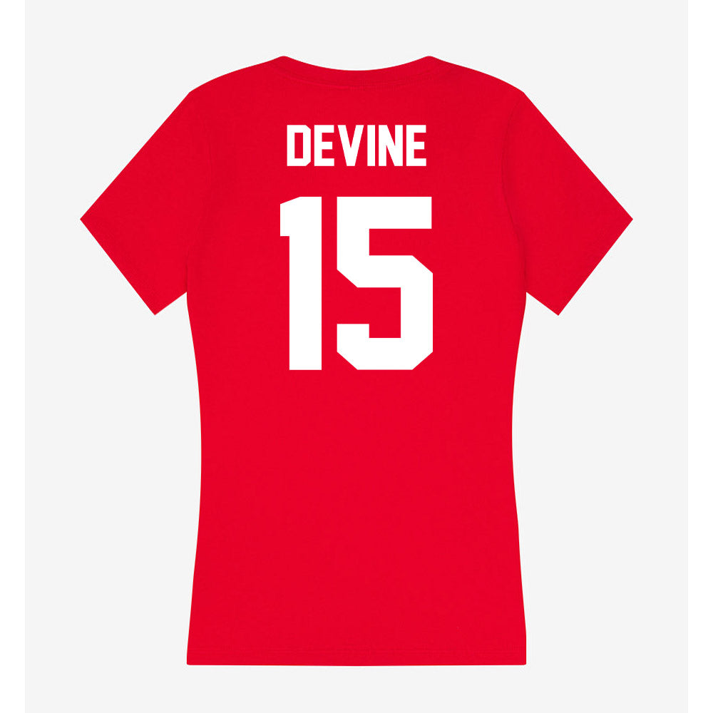 Rutgers - NCAA Women's Lacrosse : Erin Devine - Women's V-Neck T-Shirt-1