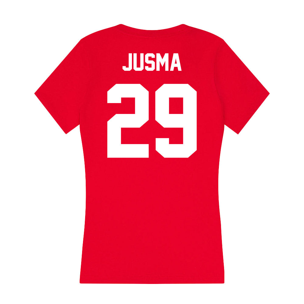 Rutgers - NCAA Football : Sebastian Jusma - Women's V-Neck T-Shirt-1