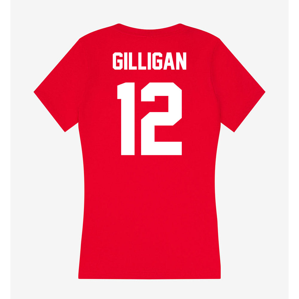 Rutgers - NCAA Baseball : Mickey Gilligan - Women's V-Neck T-Shirt-1