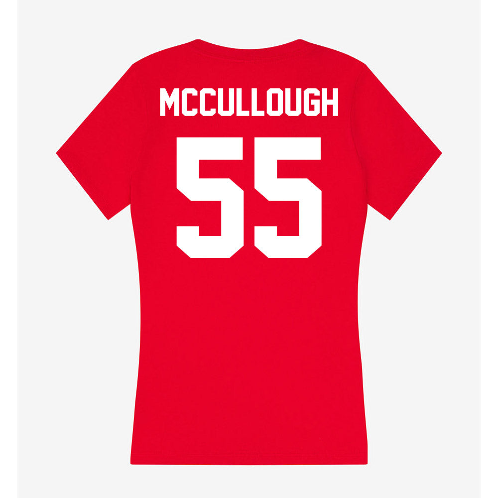 Rutgers - NCAA Men's Lacrosse : Charlie McCullough - Women's V-Neck T-Shirt-1