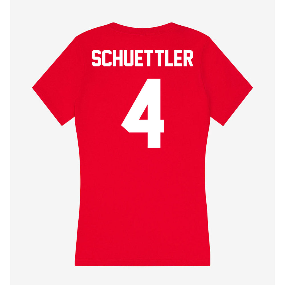 Rutgers - NCAA Softball : Charleigh Schuettler - Women's V-Neck T-Shirt-1