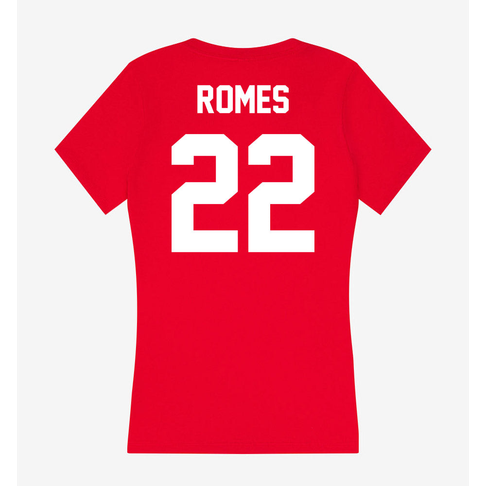 Rutgers - NCAA Women's Volleyball : Malia Romes - Women's V-Neck T-Shirt-1