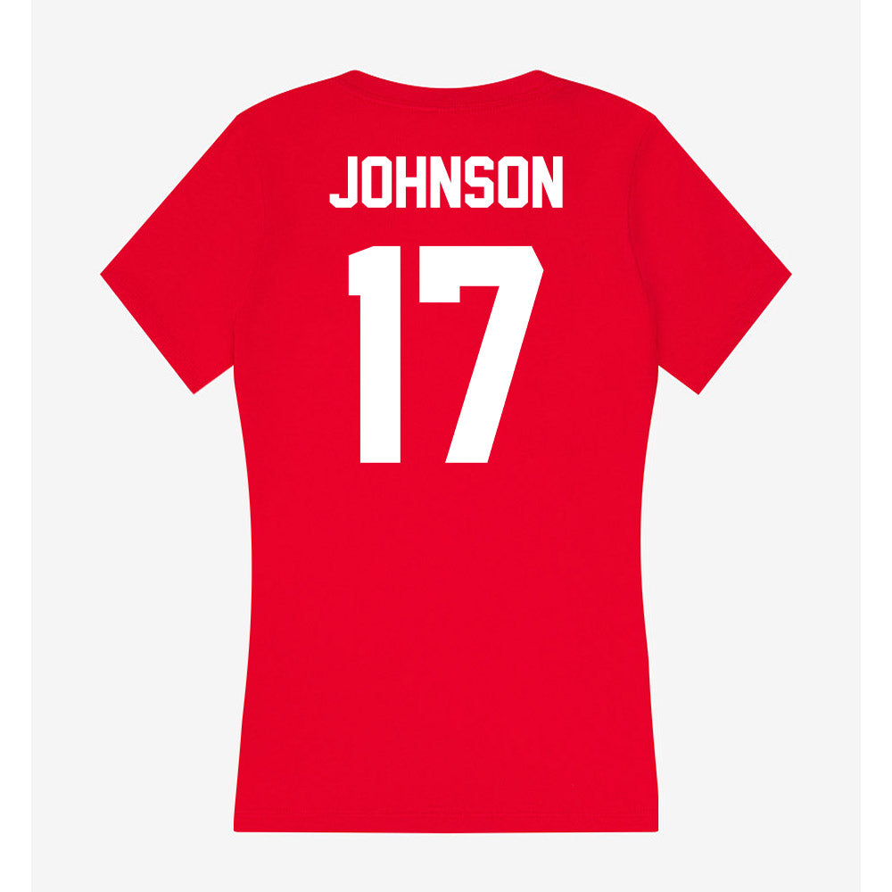 Rutgers - NCAA Football : MJ Johnson - Women's V-Neck T-Shirt-1