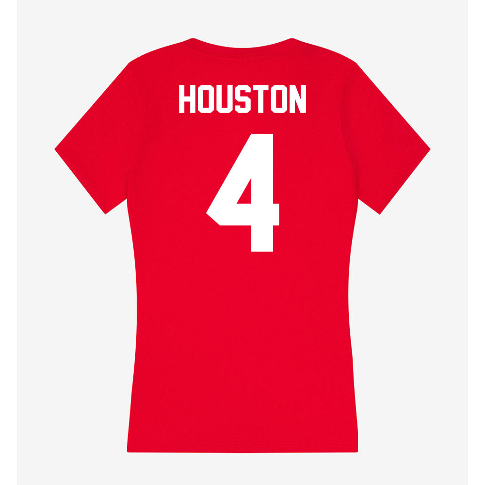 Rutgers - NCAA Football : Jourdin Houston - Women's V-Neck T-Shirt-1