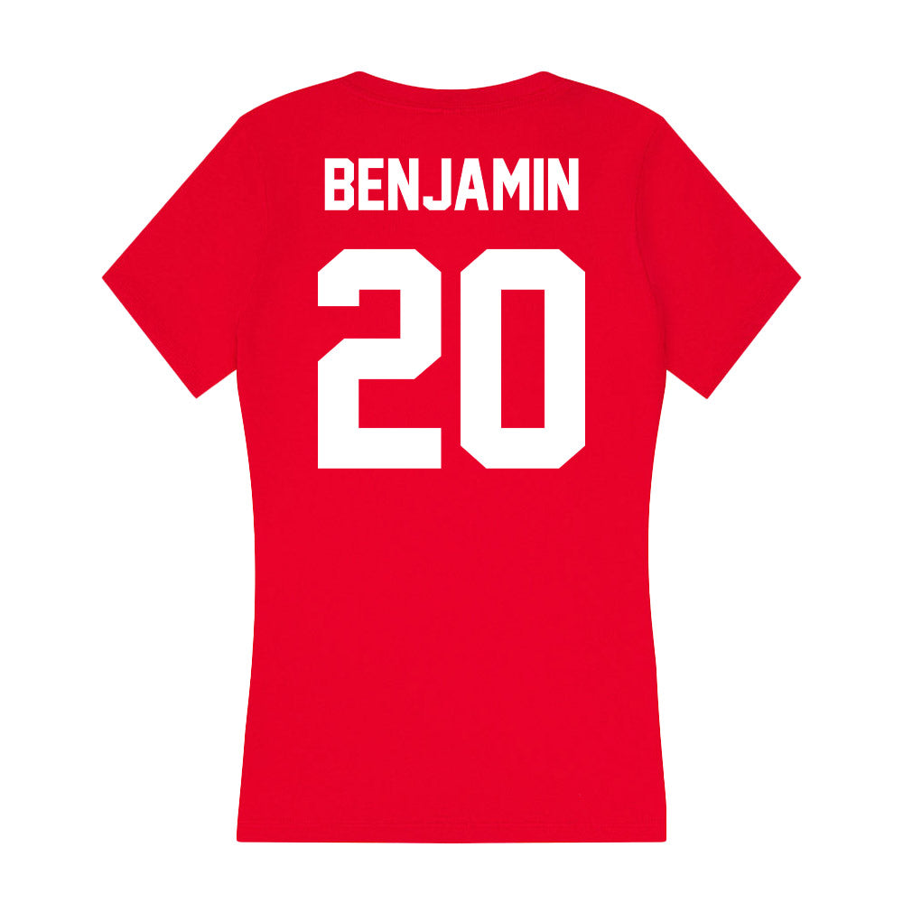 Rutgers - NCAA Football : Ja'shon Benjamin - Women's V-Neck T-Shirt-1