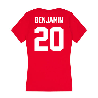 Rutgers - NCAA Football : Ja'shon Benjamin - Women's V-Neck T-Shirt-1