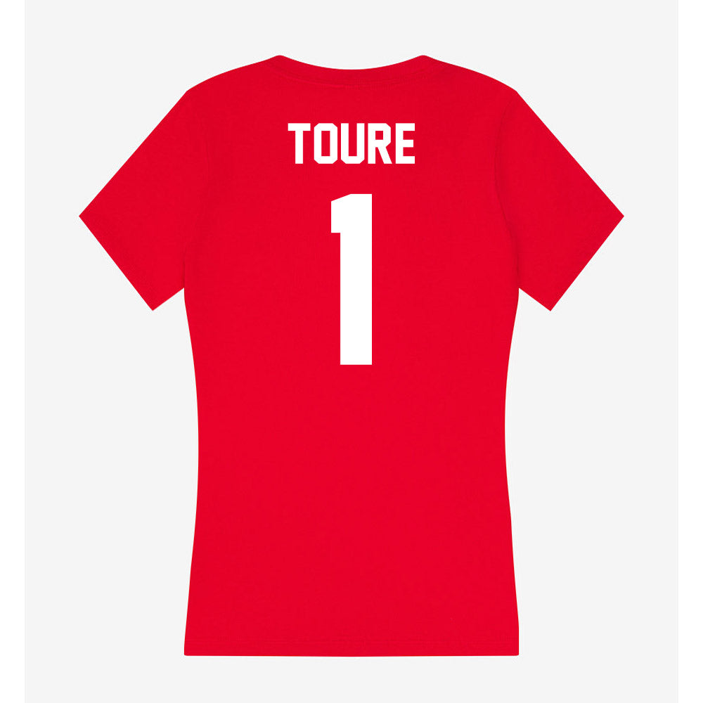 Rutgers - NCAA Football : Famah Toure - Women's V-Neck T-Shirt-1