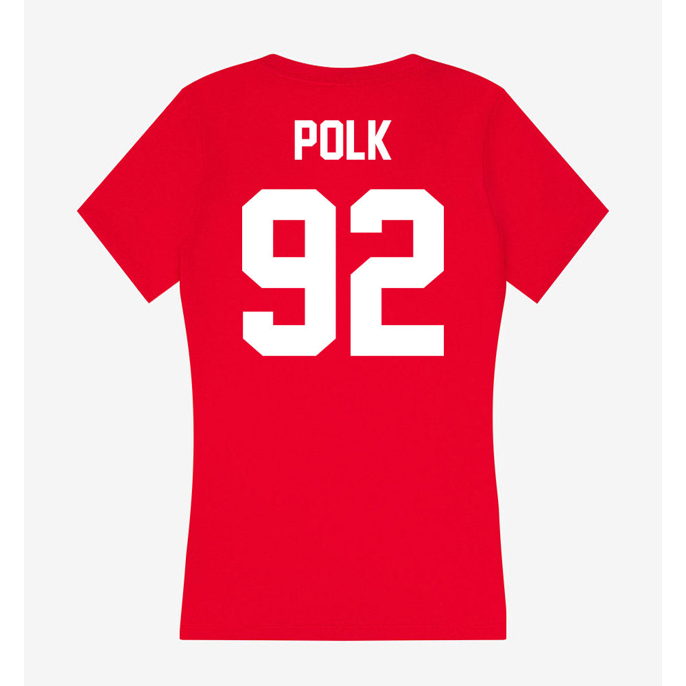 Rutgers - NCAA Football : Jermaine Polk - Women's V-Neck T-Shirt-1