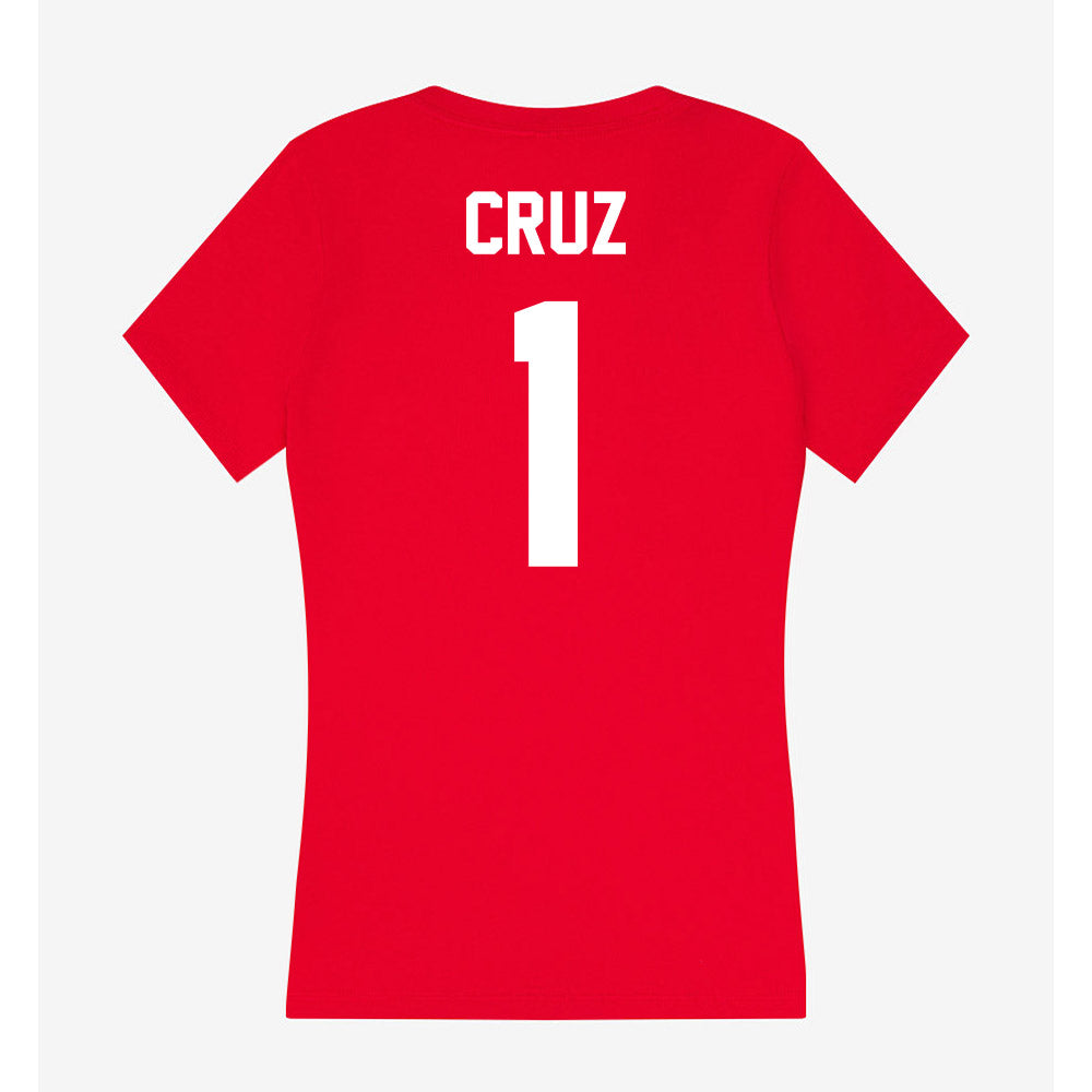 Rutgers - NCAA Baseball : Matthew Cruz - Women's V-Neck T-Shirt-1