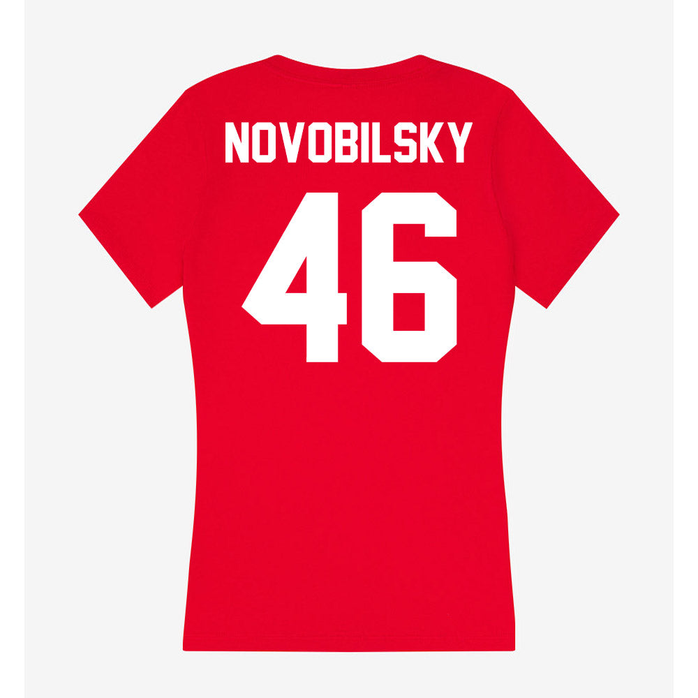 Rutgers - NCAA Baseball : Kevin Novobilsky - Women's V-Neck T-Shirt-1