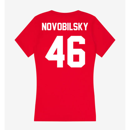 Rutgers - NCAA Baseball : Kevin Novobilsky - Women's V-Neck T-Shirt-1