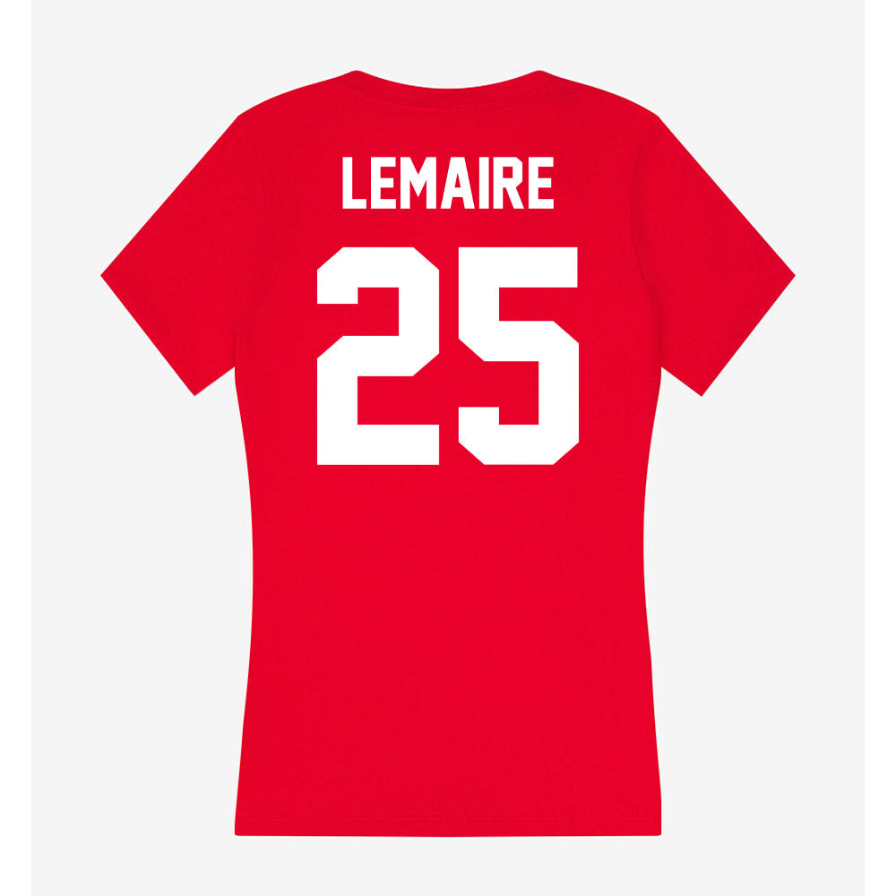 Rutgers - NCAA Men's Soccer : Cedric Lemaire - Women's V-Neck T-Shirt-1