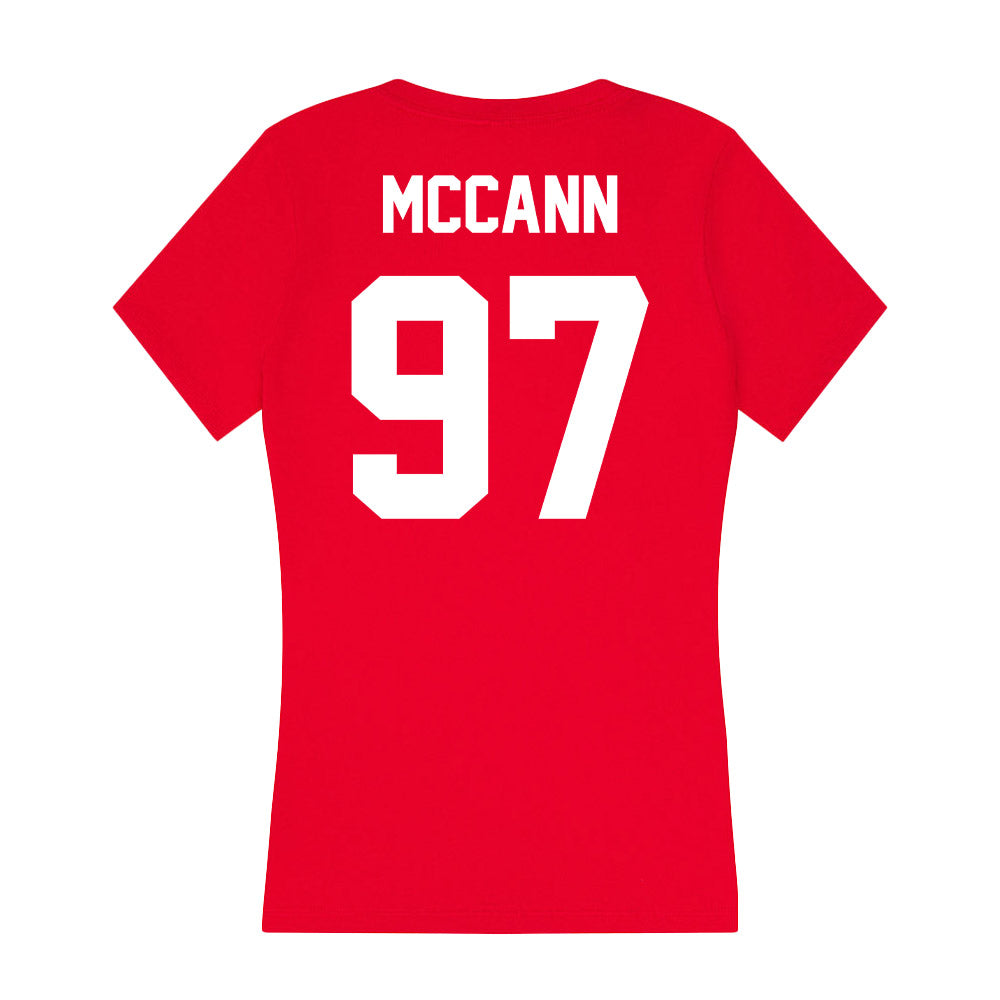 Rutgers - NCAA Football : Riley McCann - Women's V-Neck T-Shirt-1