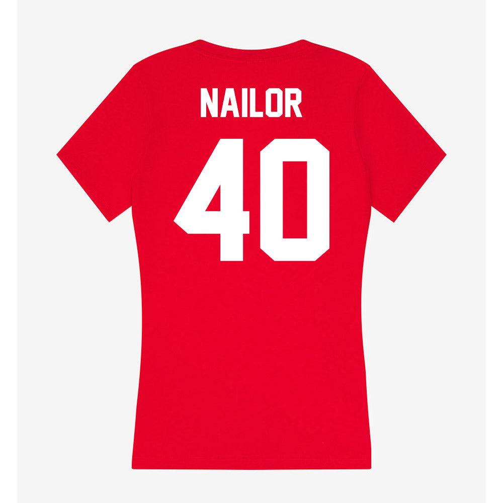 Rutgers - NCAA Baseball : Jager Nailor - Women's V-Neck T-Shirt-1