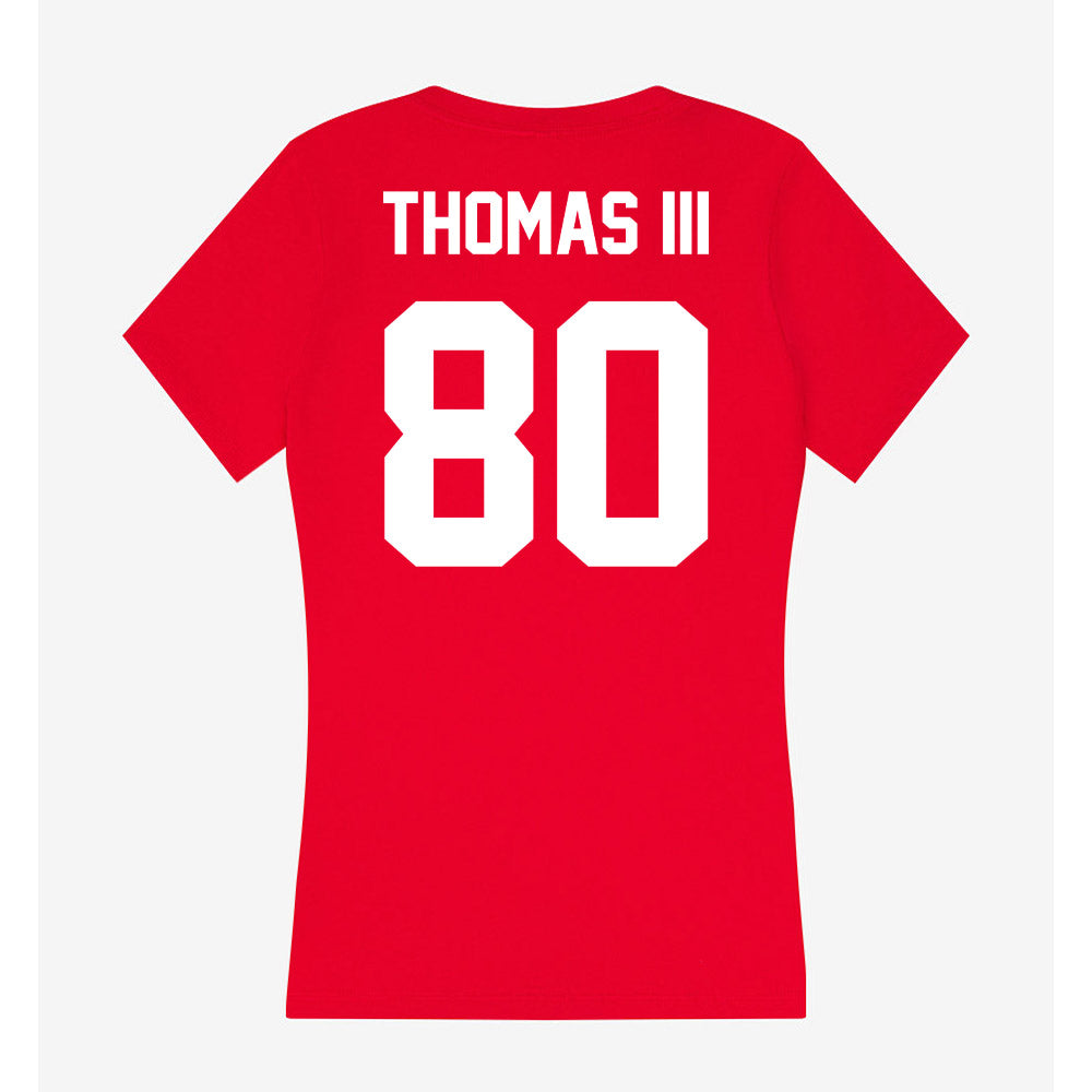 Rutgers - NCAA Football : Michael Thomas III - Women's V-Neck T-Shirt-1