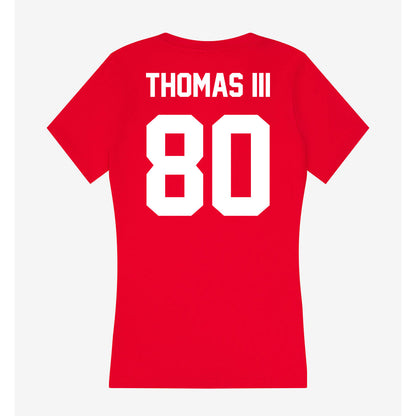 Rutgers - NCAA Football : Michael Thomas III - Women's V-Neck T-Shirt-1