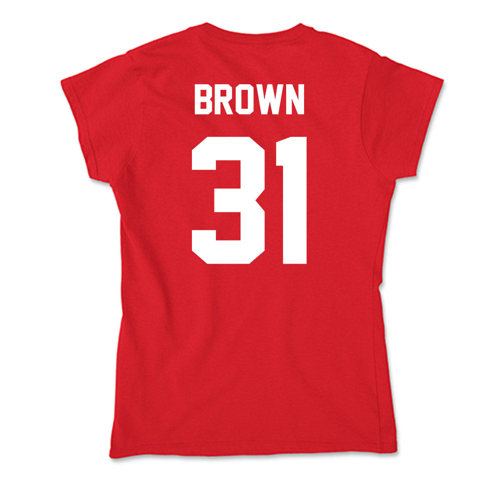 Rutgers - NCAA Men's Soccer : Logan Brown - Soft Style Women’s T-Shirt-1
