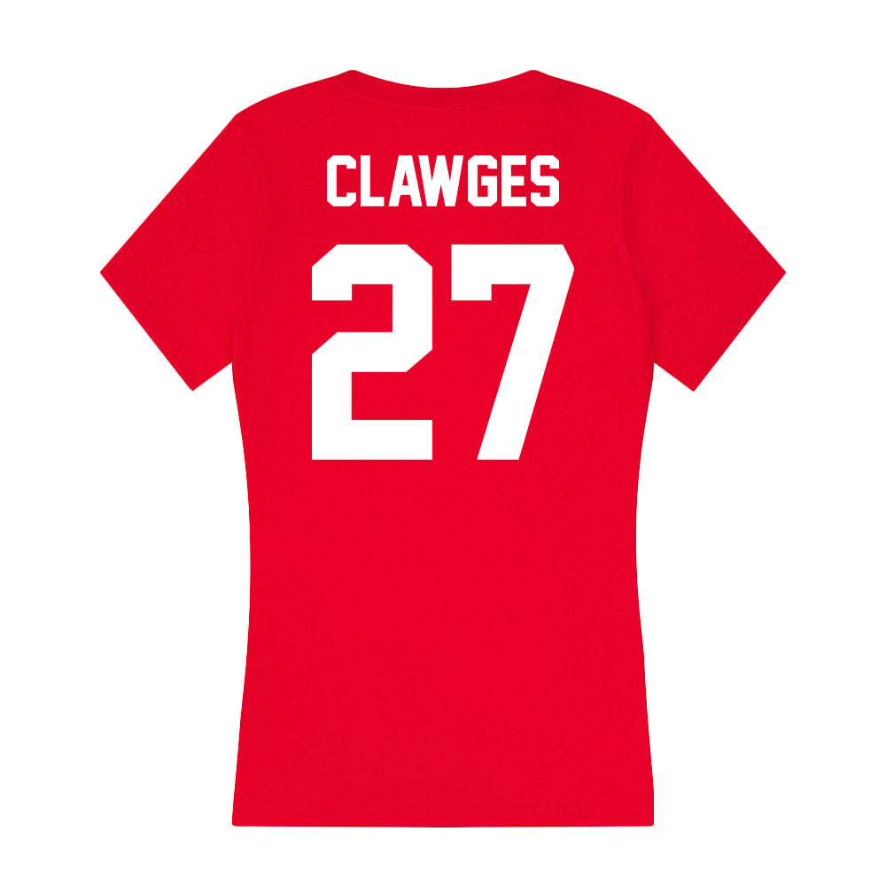 Rutgers - NCAA Football : Sage Clawges - Women's V-Neck T-Shirt-1
