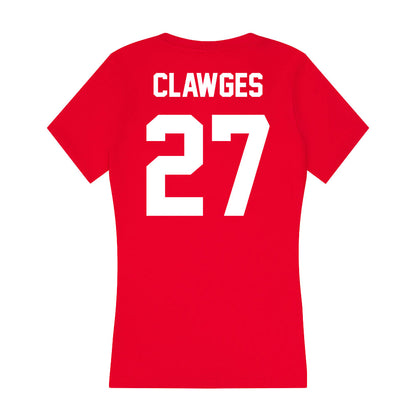 Rutgers - NCAA Football : Sage Clawges - Women's V-Neck T-Shirt-1