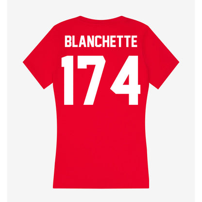 Rutgers - NCAA Wrestling : Nate Blanchette - Women's V-Neck T-Shirt-1
