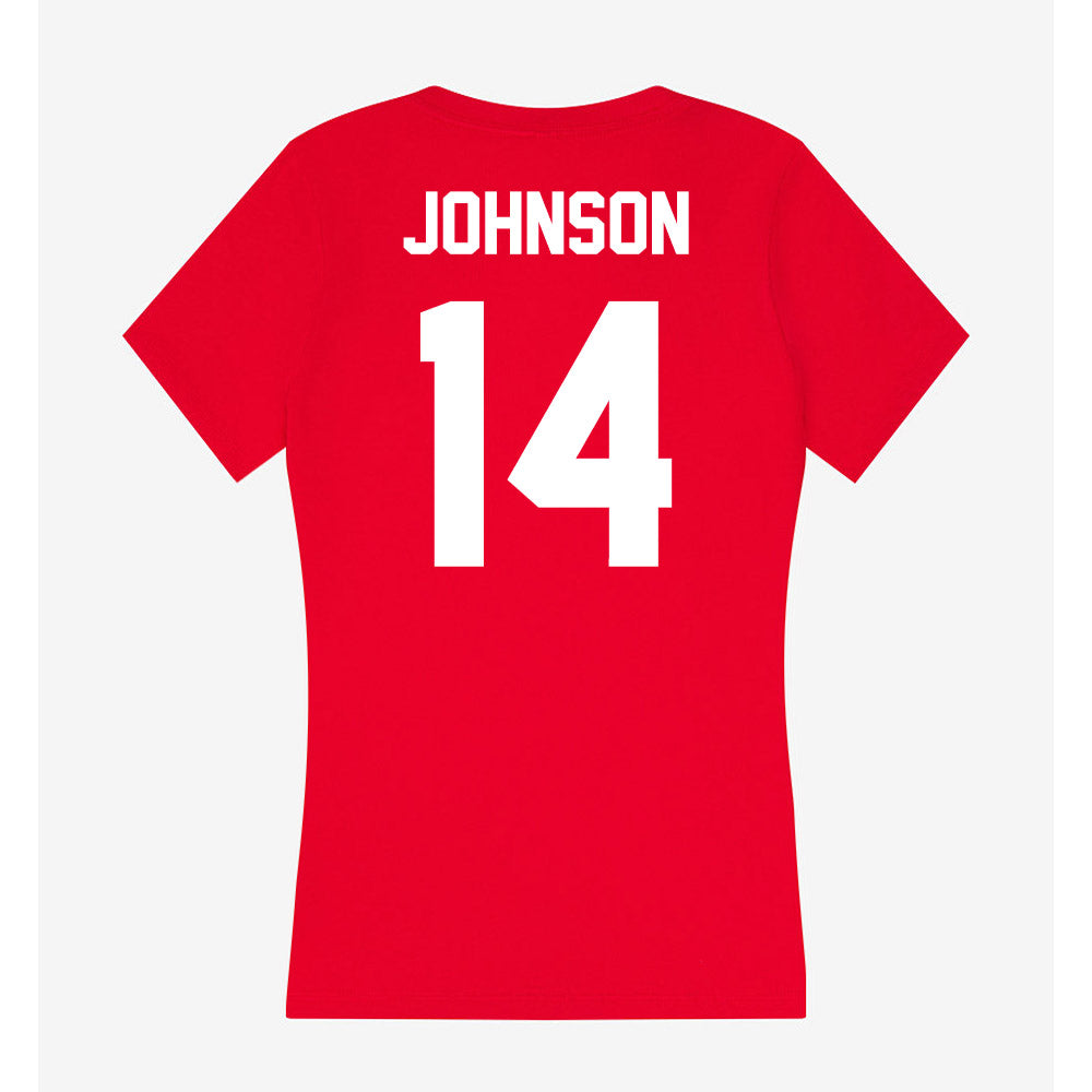 Rutgers - NCAA Football : RJ Johnson - Women's V-Neck T-Shirt-1
