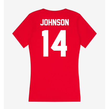 Rutgers - NCAA Football : RJ Johnson - Women's V-Neck T-Shirt-1