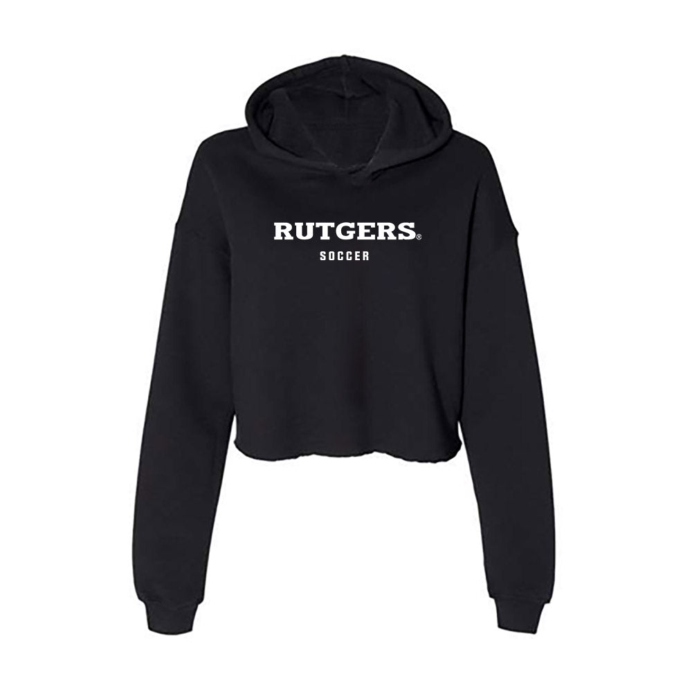 Rutgers - NCAA Women's Soccer : Bea Tinoco - Women's Crop Fleece Hooded Sweatshirt-0