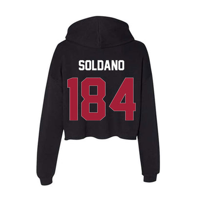 Oklahoma - NCAA Wrestling : Brian Soldano - Women's Crop Fleece Hoodie-1