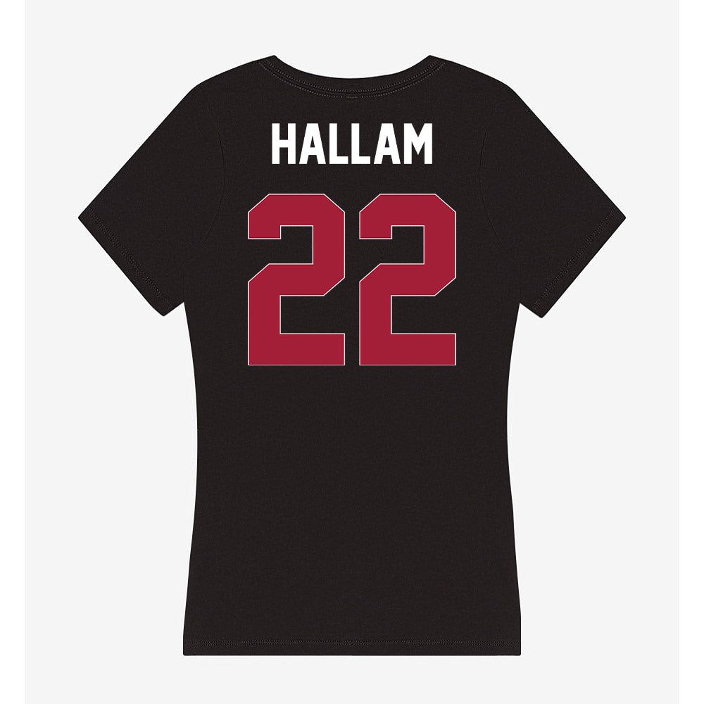 Oklahoma - NCAA Women's Soccer : Brenna Hallam - Women's V-Neck T-Shirt-1